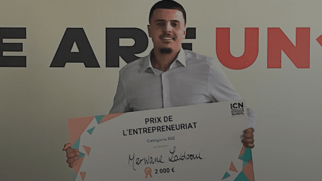 :trophy: Congratulations to Merwane LAIDAOUI, a PGE student at ICN and winner of the CSR Award at the ICN Business School 2025 Entrepreneurship Awards!