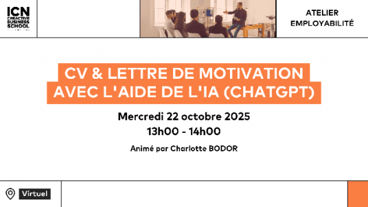 [Atelier employabilité] CV et lettre de motivation avec l'aide de l'IA (ChatGPT) / ATS 